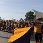 175 Jahre Kolping - Fanrahrenzug Zwiefalten spielt zum Bannereinzug.